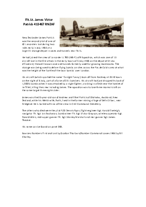 A preview of a PDF biography for Patrick, James Victor